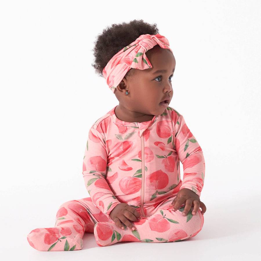 Mud Pie Pijama de bambú para bebé niña con diadema, floral, 0-3 meses,  Floral