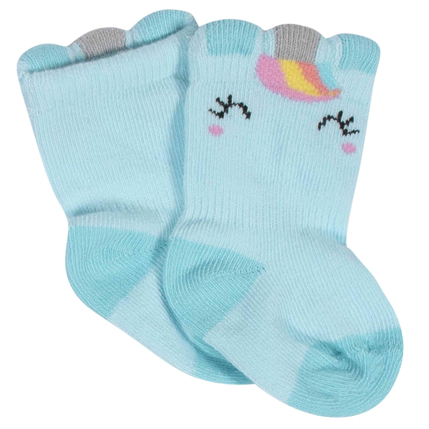 8-Pack Baby Girls' Unicorn Wiggle-Proof® Jersey Crew Socks – Gerber ...