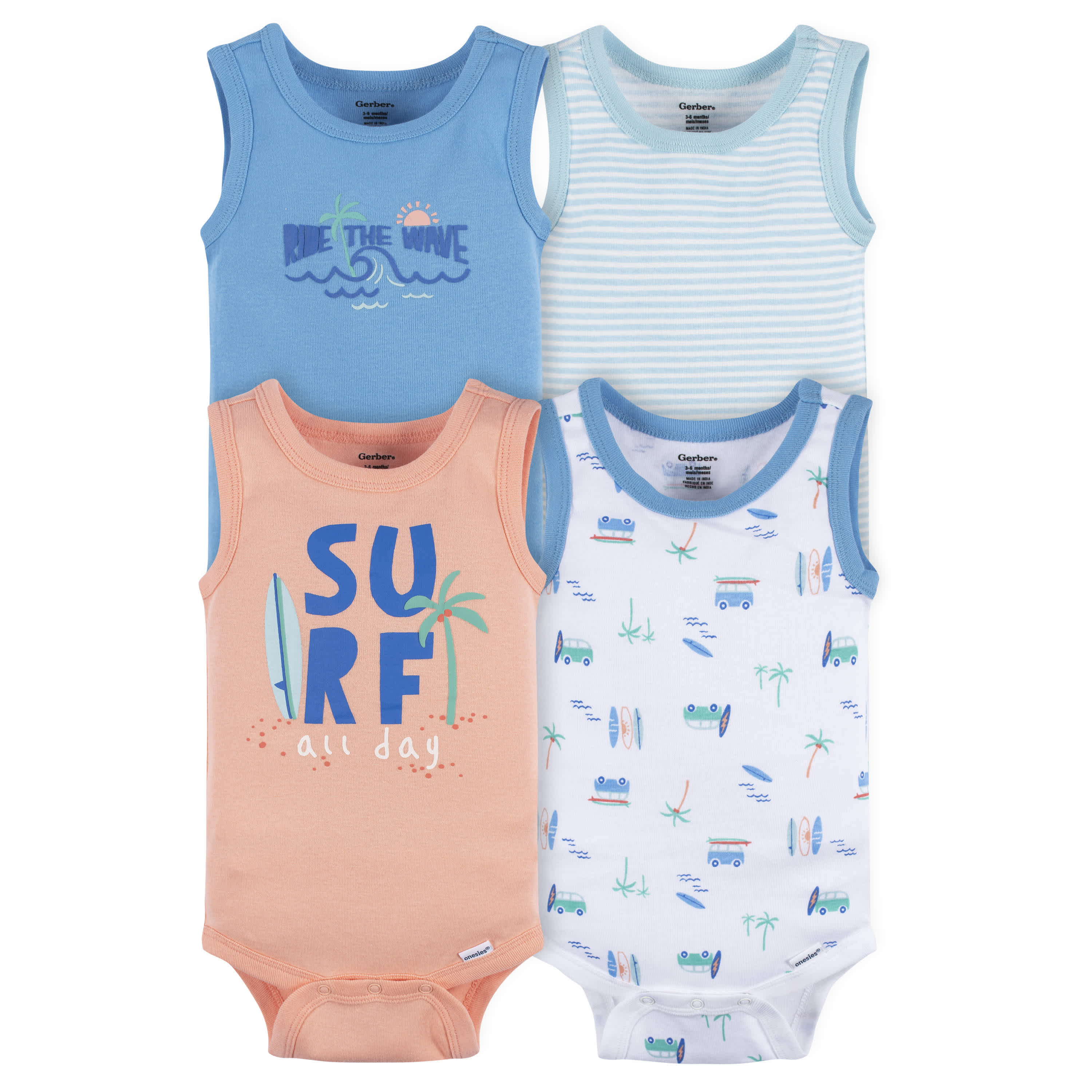 4-Pack Baby Boys Wild At Heart Tank Onesies® Bodysuits – Gerber  Childrenswear