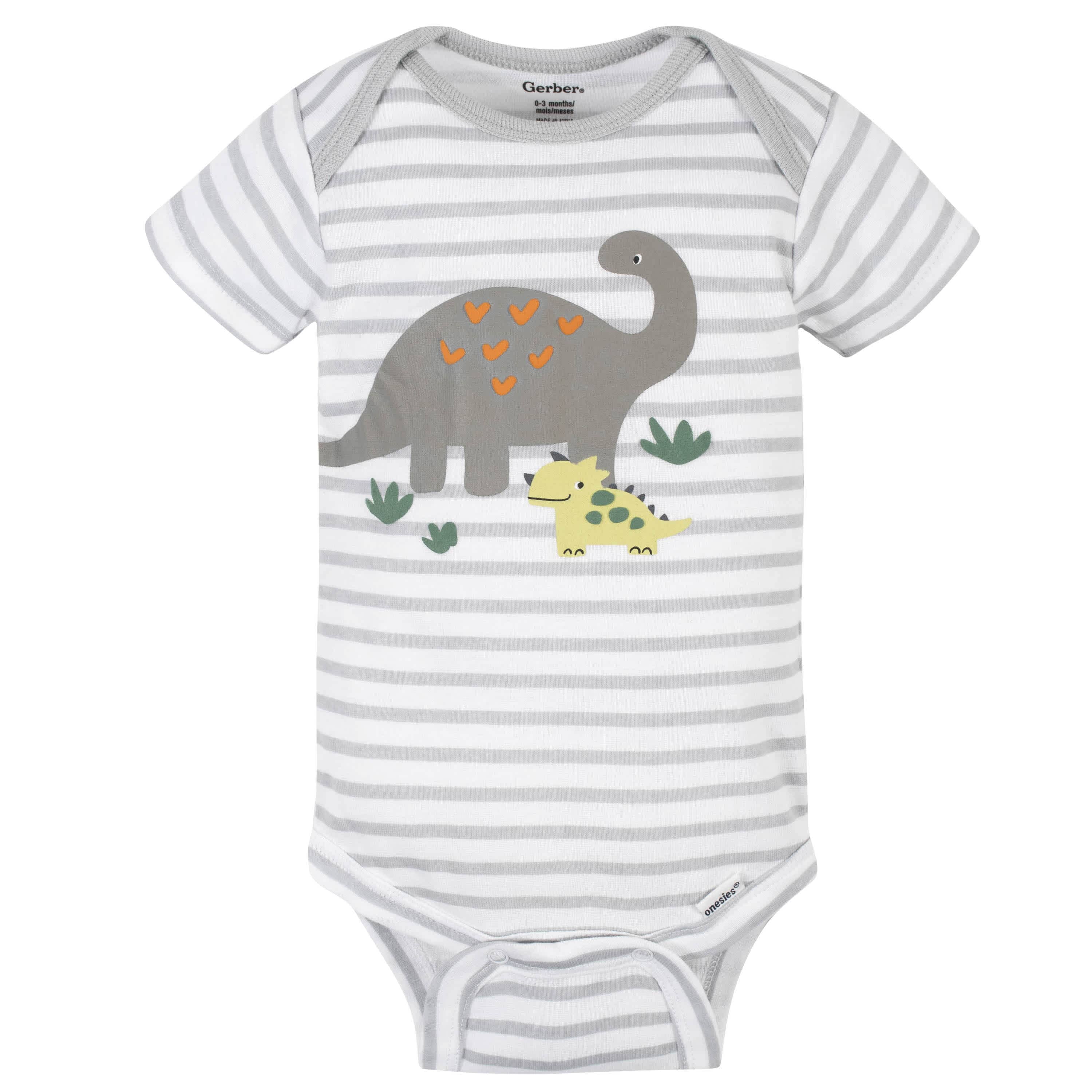 4-Pack Baby Boys Dinosaurs Short Sleeve Onesies® Bodysuits – Gerber ...