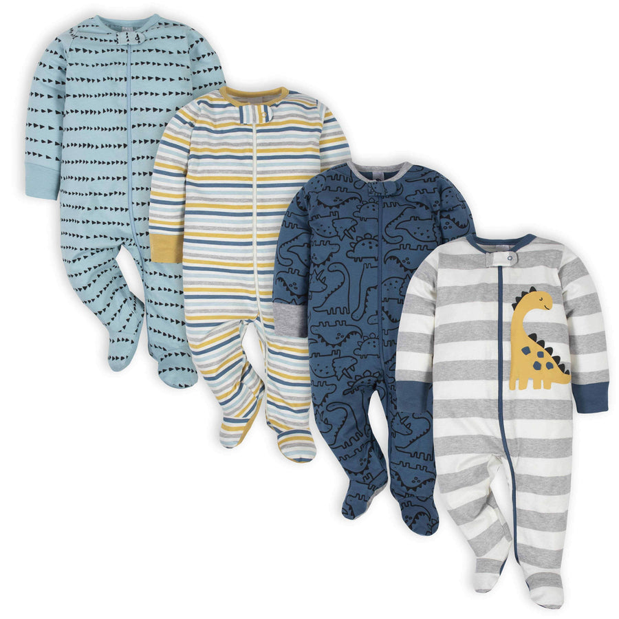 Gerber Baby Boy Sleep 'n Play Footed Pajamas, 4-Pack 