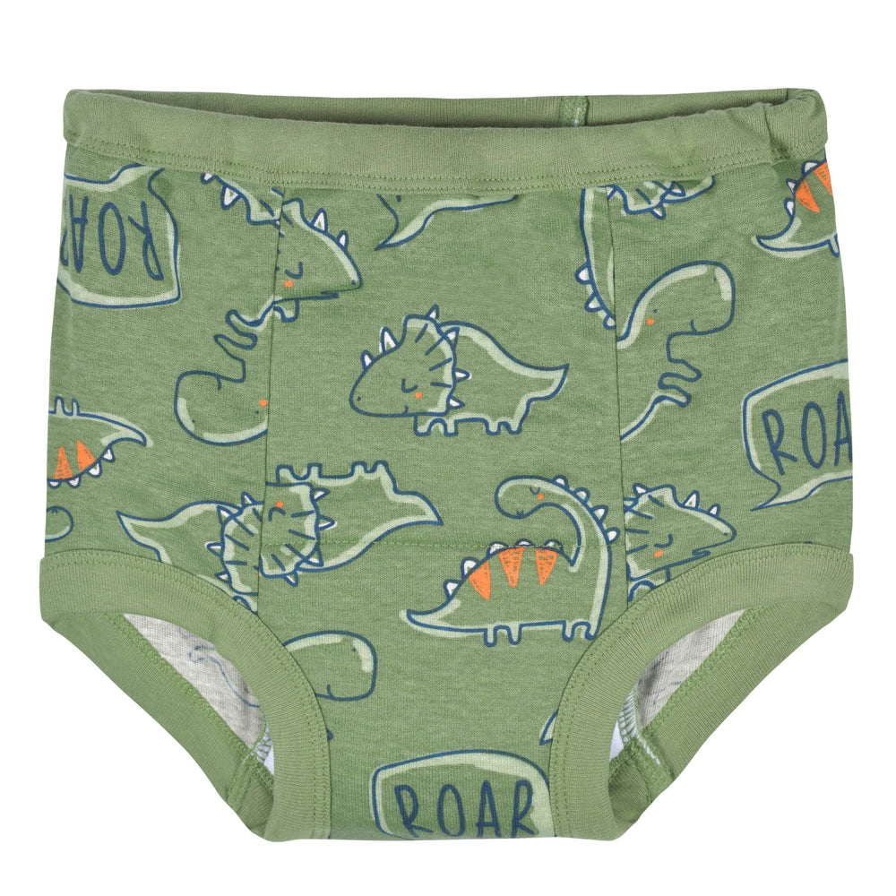 4pcs Toddler Boys' Dinosaur Printed Underwear With Contrast Trim