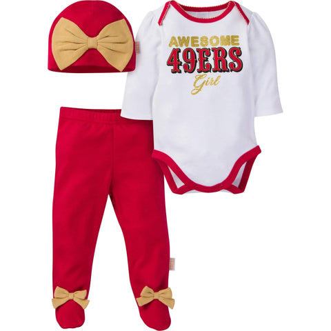 49ers infant/baby 3pc outfit 49ers baby gift 49ers newborn 49ers baby  clothes