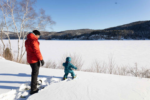 snow shoeing with kids, faire la raquette avec des enfants