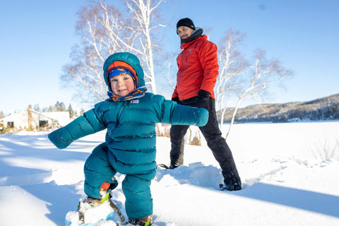 snow shoes with kids, raquette avec enfants