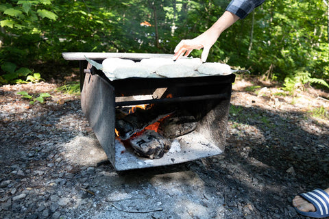 cooking on the fire