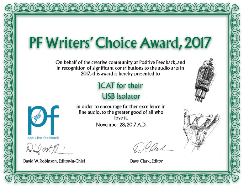 JCAT USB Isolator PF Writers Choice Award