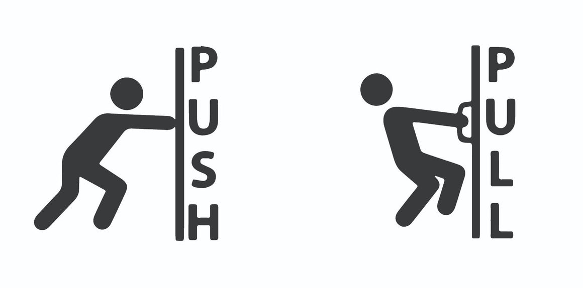 Push / Pull Vinyl Door Stickers for Shops, Windows, Cafes, Restaurants ...