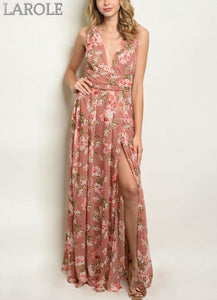 pink flowy maxi dress