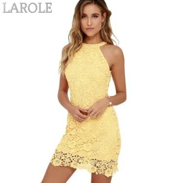 Berydress Short Lace Elegant Party With Halter Neck, Sleeveless Coral –  Larole