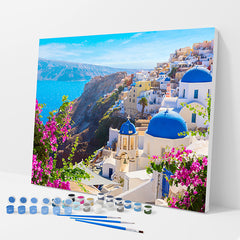 Santorini Coast Paint by Numbers Kit