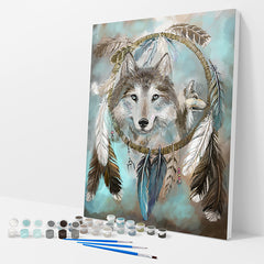 Wolf Dream Catcher Paint by Numbers Kit