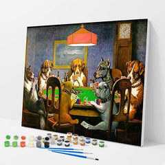 Dogs Playing Poker Paint by Numbers Kit