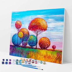 Colorful Trees Paint by Numbers Kit