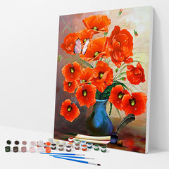 Red Poppy Paint by Numbers Kit