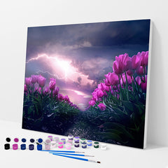 Tulips in the Storm Paint by Numbers Kit