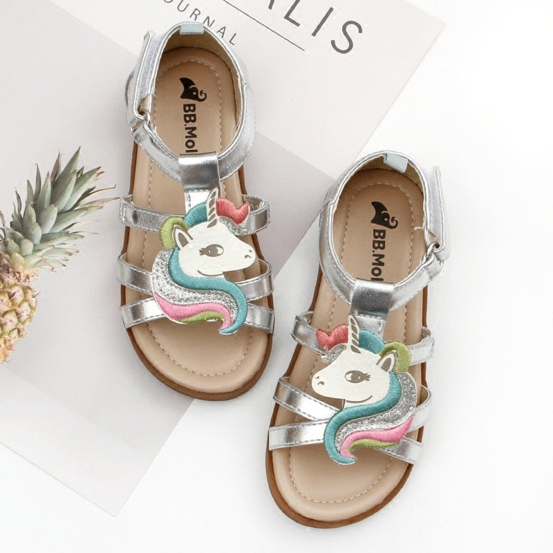 Little Girls  Unicorn  Sandals  Summer Kids Gladiator Sandals  