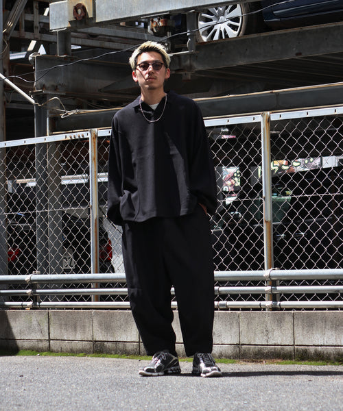 TIGHTBOOTH PIN STRIPE CROPPED PANTS ブラック
