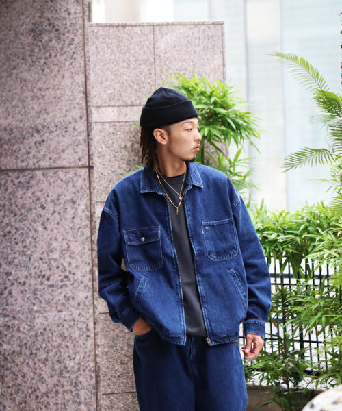 カラーブルーcootie Denim Zip Up Work jacketインディゴ