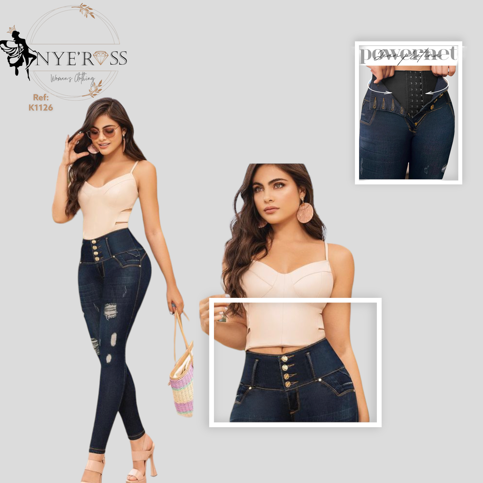 PushUp Jeans with details and double waist #Jeans #PushUp #Salsa  #Fallwinter