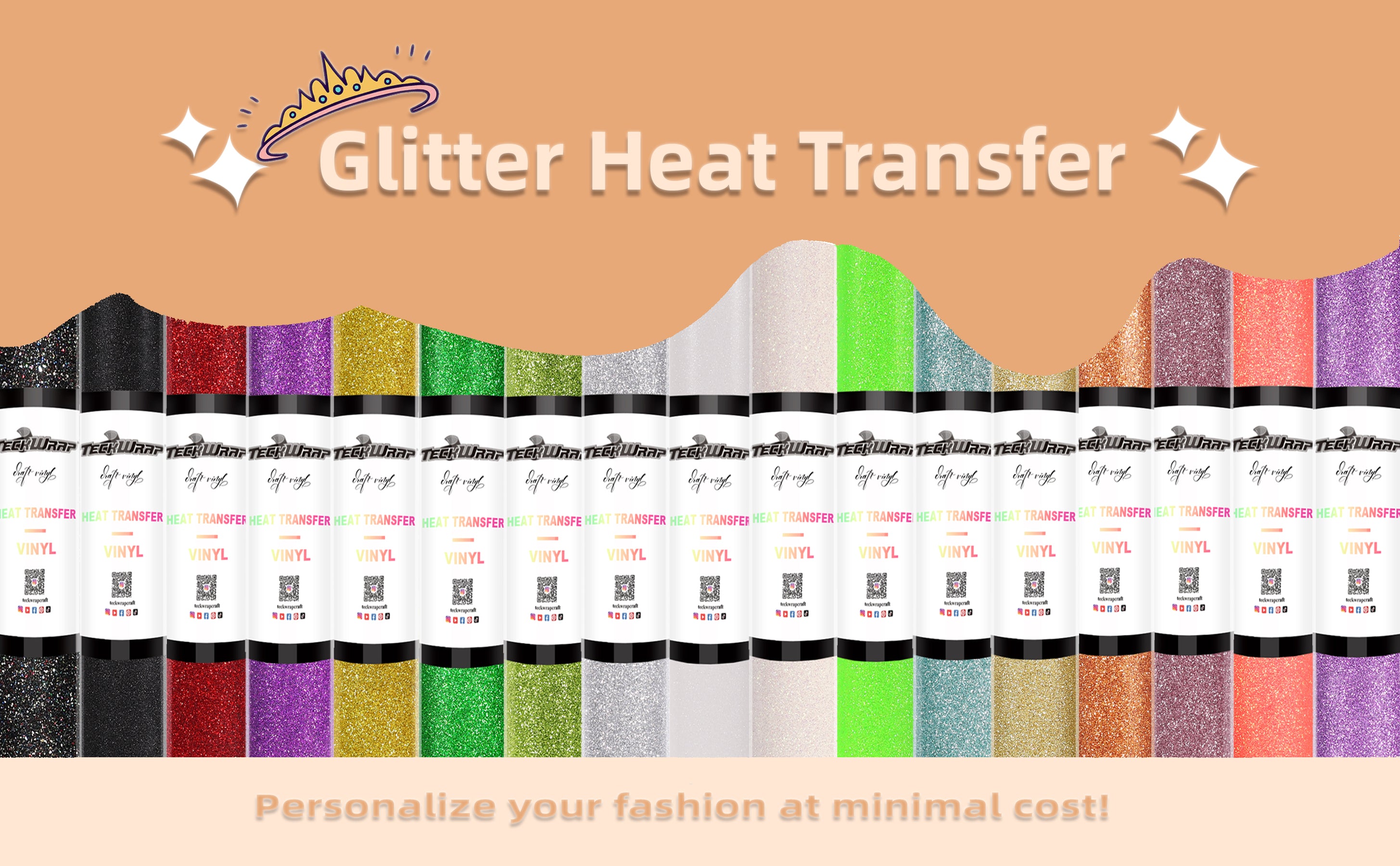 Heat Transfer Vinyl — Pre-Cut Glitter Designs