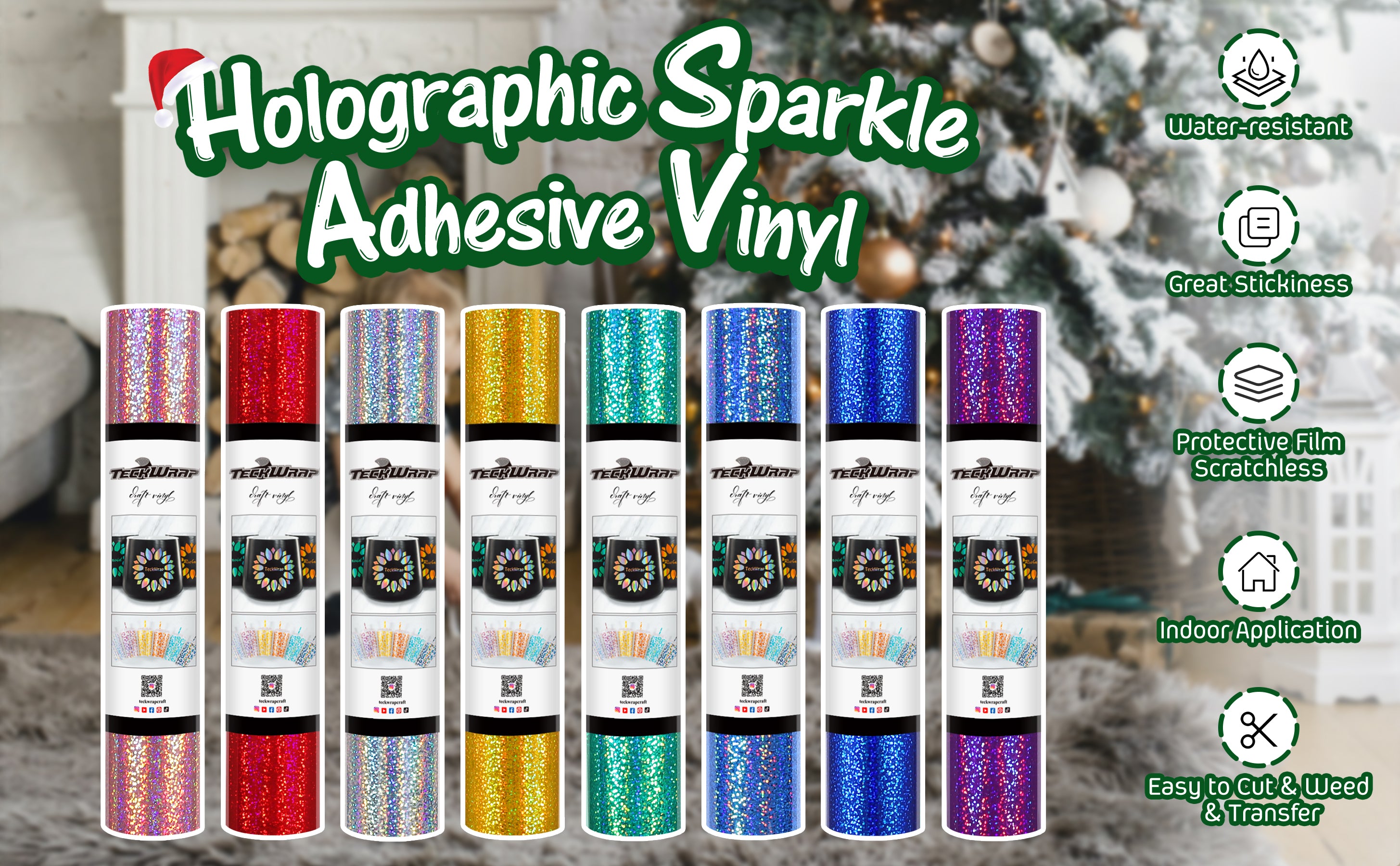 Permanent Holographic Sparkle Adhesive Craft Vinyl – TeckWrap Craft Europe