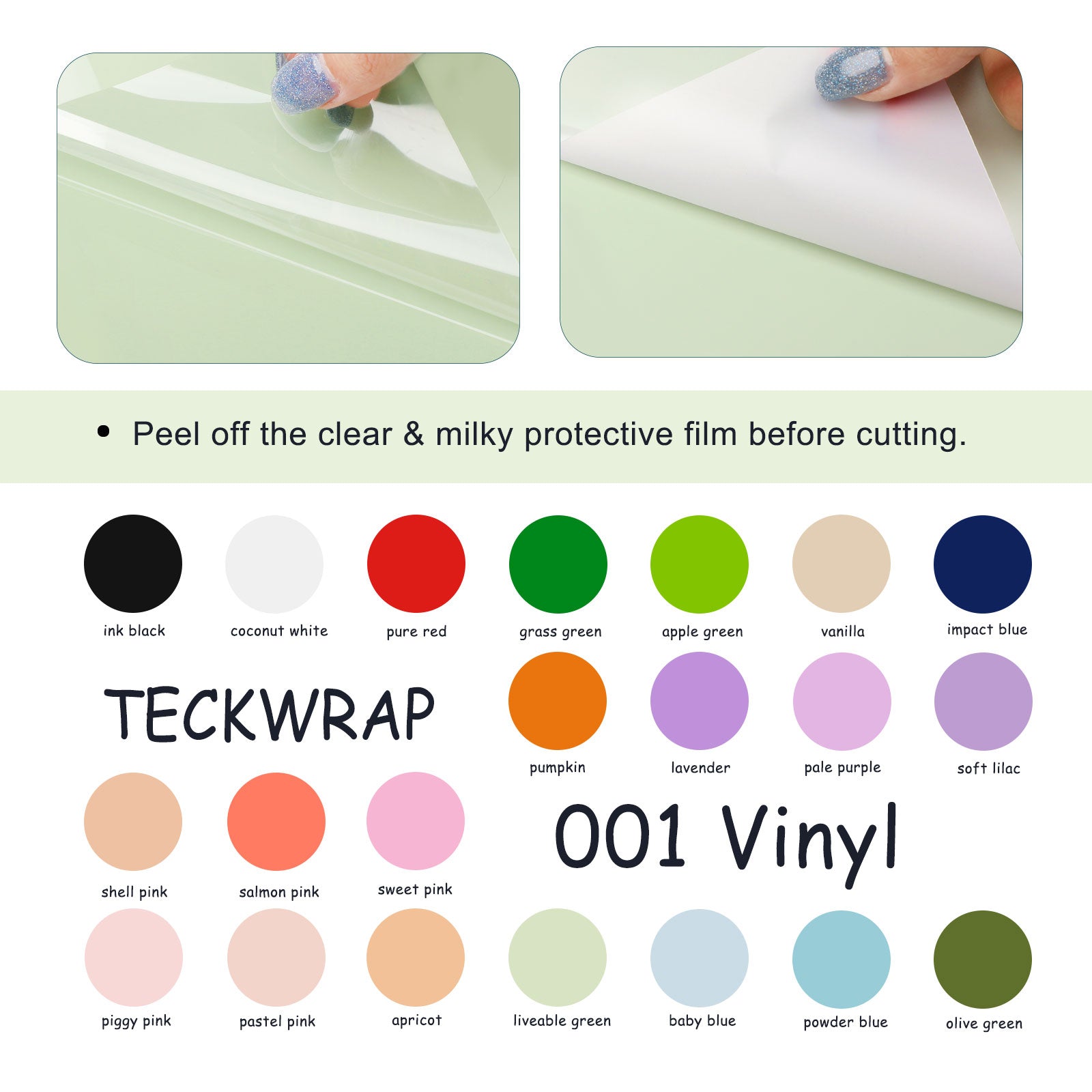 Pastel Vinyl 001 Series Pastel Color Sheets Pack– TeckwrapCraft