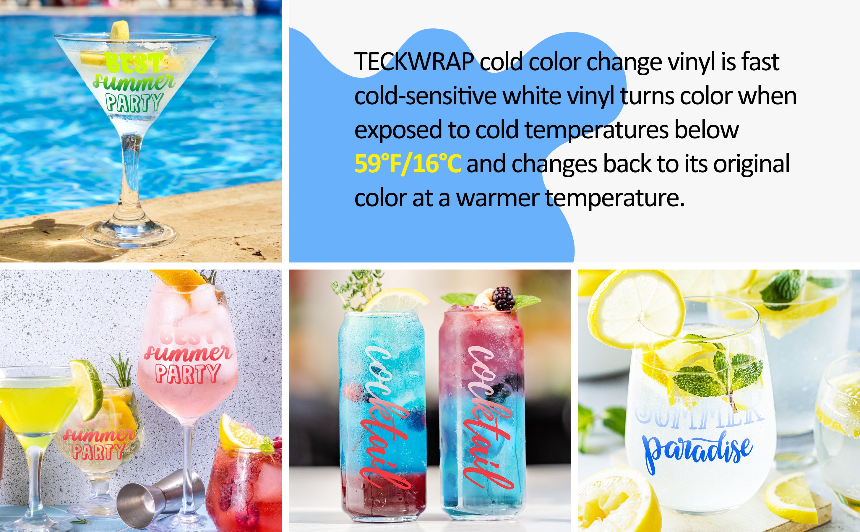  TECKWRAP Cold Sensitive Color Changing Vinyl Permanent