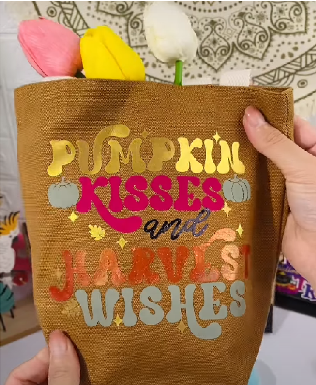 Decorate A Canvas Bag With An Inspiring Phrase