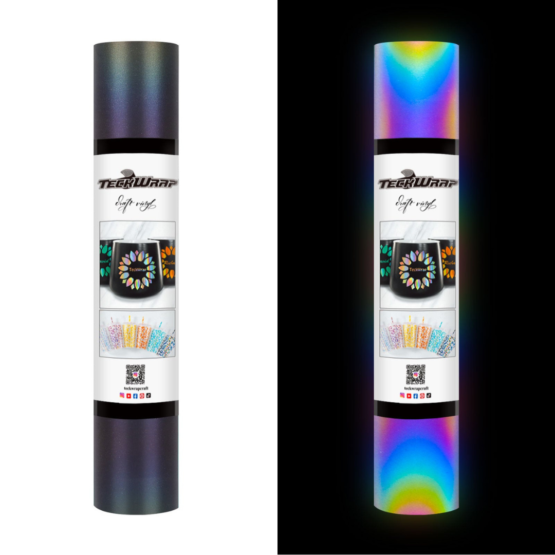 Holographic Glossy Rainbow Vinyl Permanent Adhesive Cutting Vinyl –  TeckWrap Craft Europe