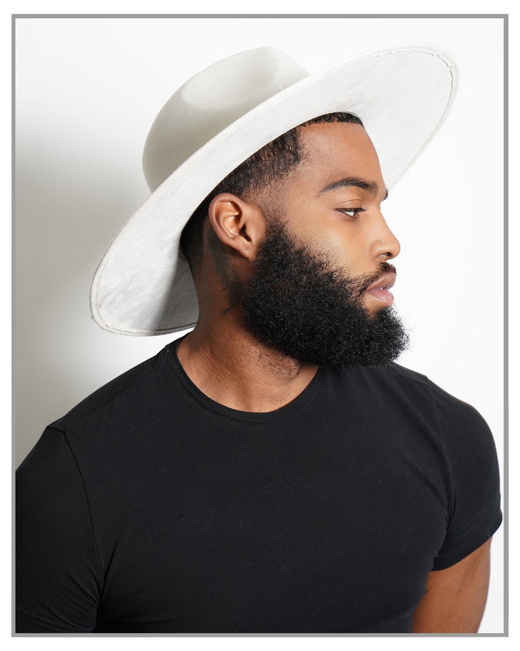 Men's Walnut Cream Wide Brim Fedora With Snake Details 