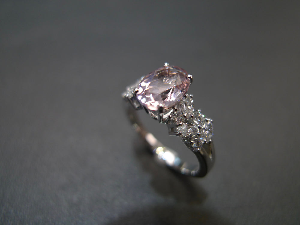 Champagne Morganite & Marquise Diamond Engagement Ring – HN JEWELRY