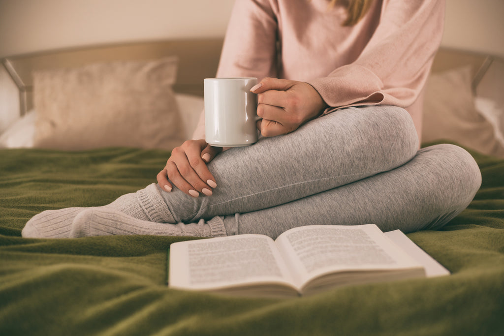 Relax when you can't sleep with a warm drink and a book