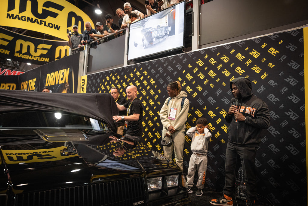 Kevin Hart Unveils The Dark Knight Buick Grand National at MagnaFlow Booth at SEMA 2022
