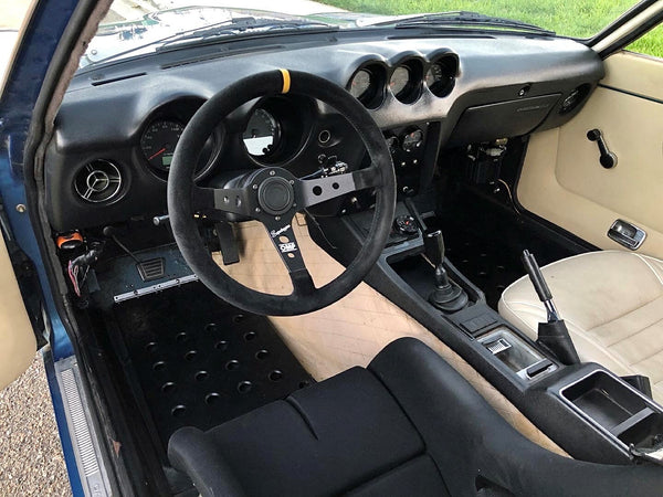 The inside of Daniel Goodman's 1973 Datsun 240z