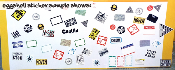 eggshell stickers samples show