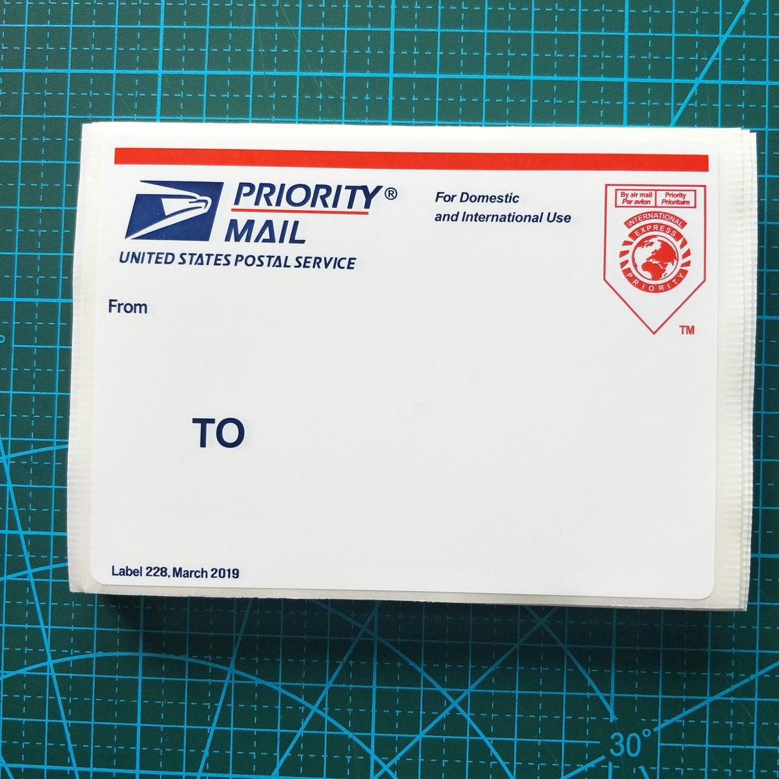 Free shipping 50pcs/100pcs Red Map USPS Priority Mail Eggshell Sticker ...