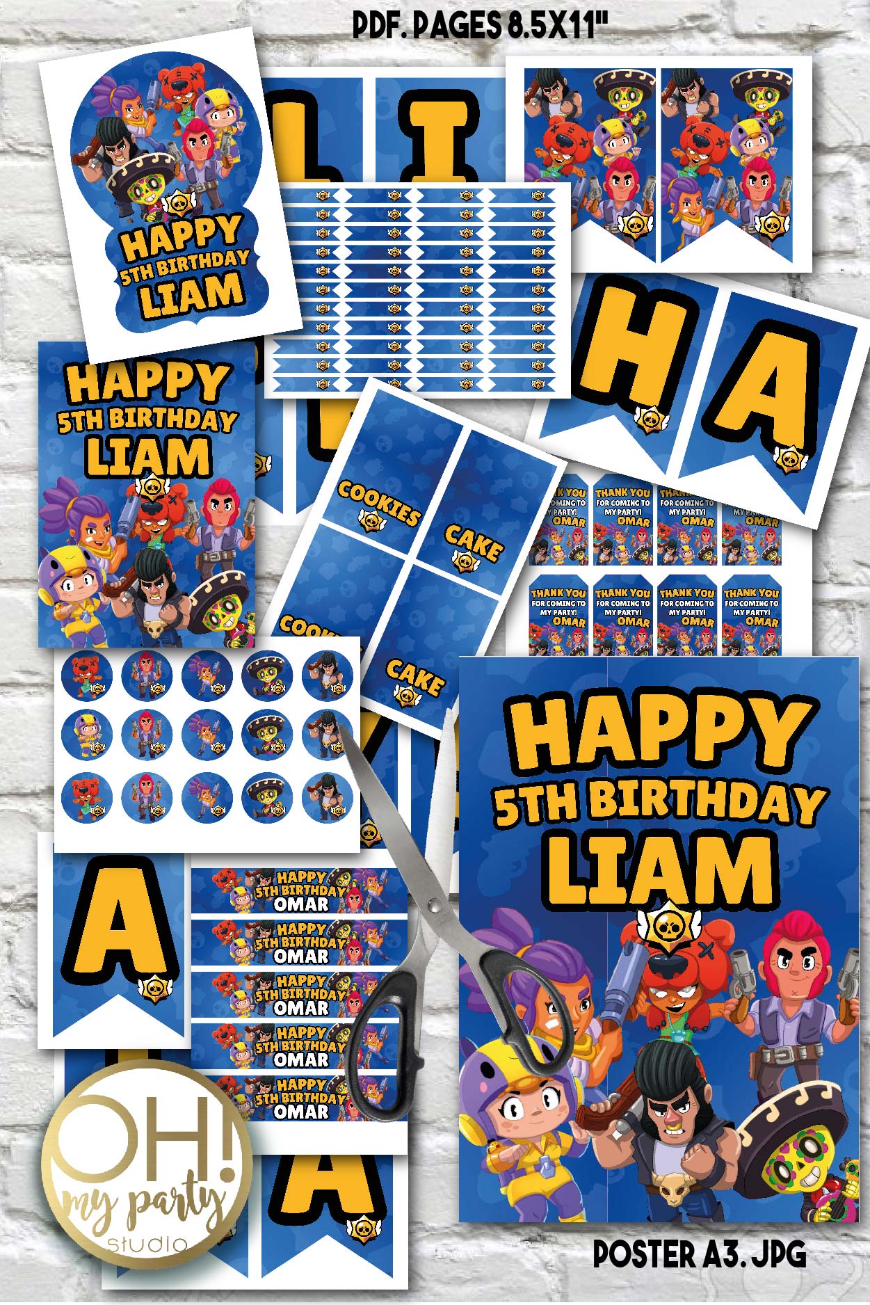 Products Page 4 Oh My Party Studio - brawl stars party invitation