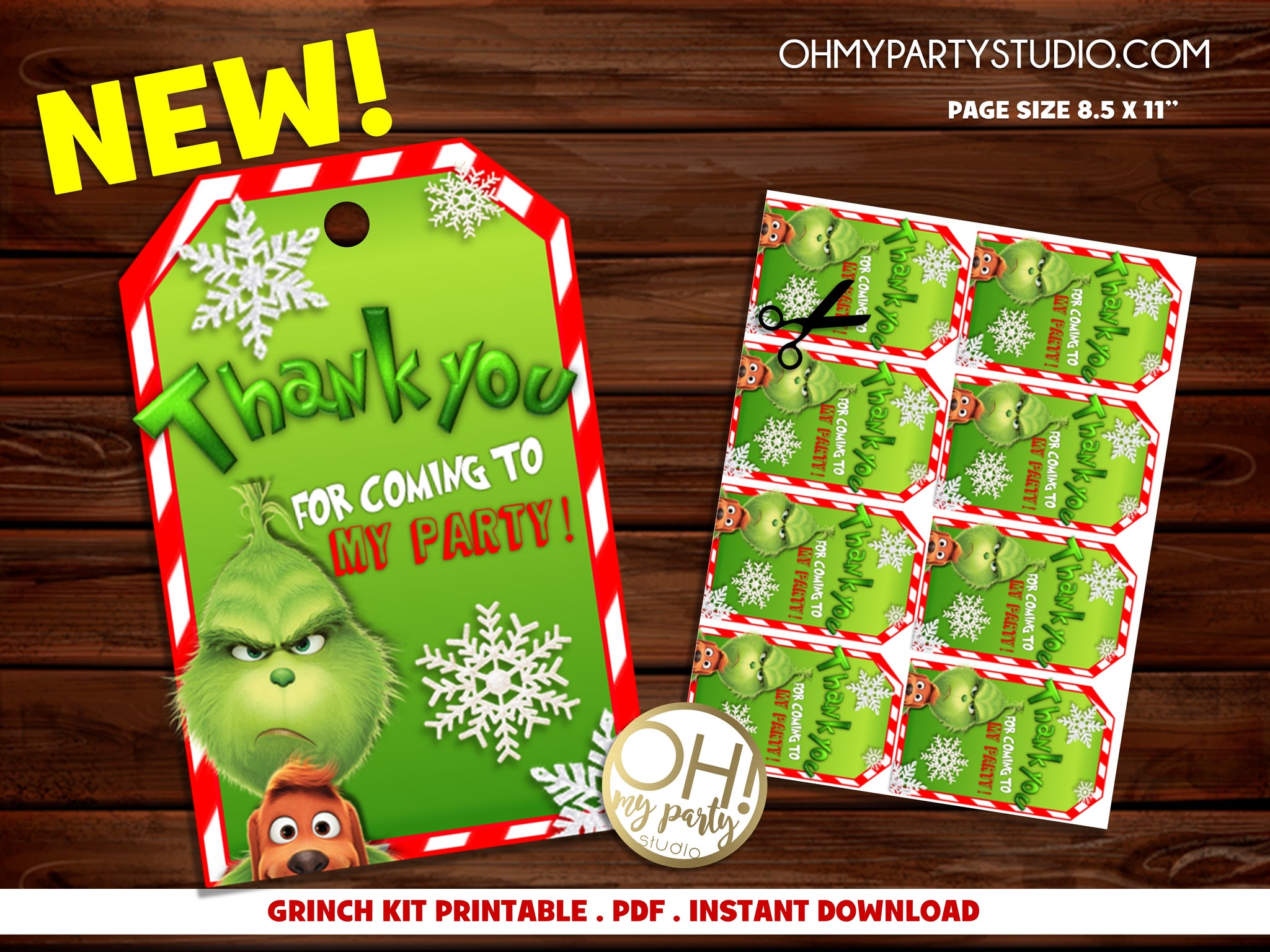 Grinch Kit Printable Instant Download Oh My Party Studio