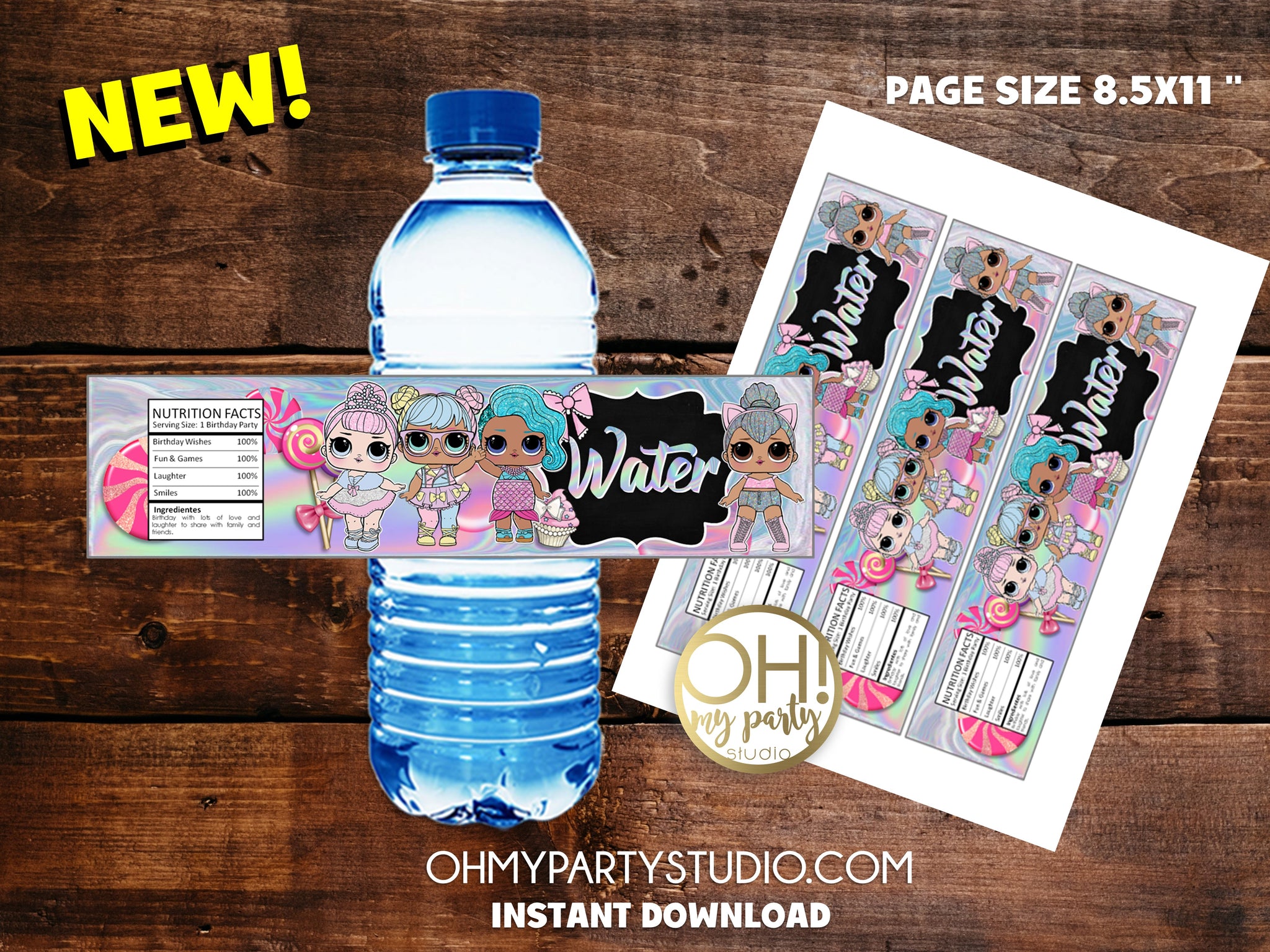 lol dolls water labels instant download oh my party studio