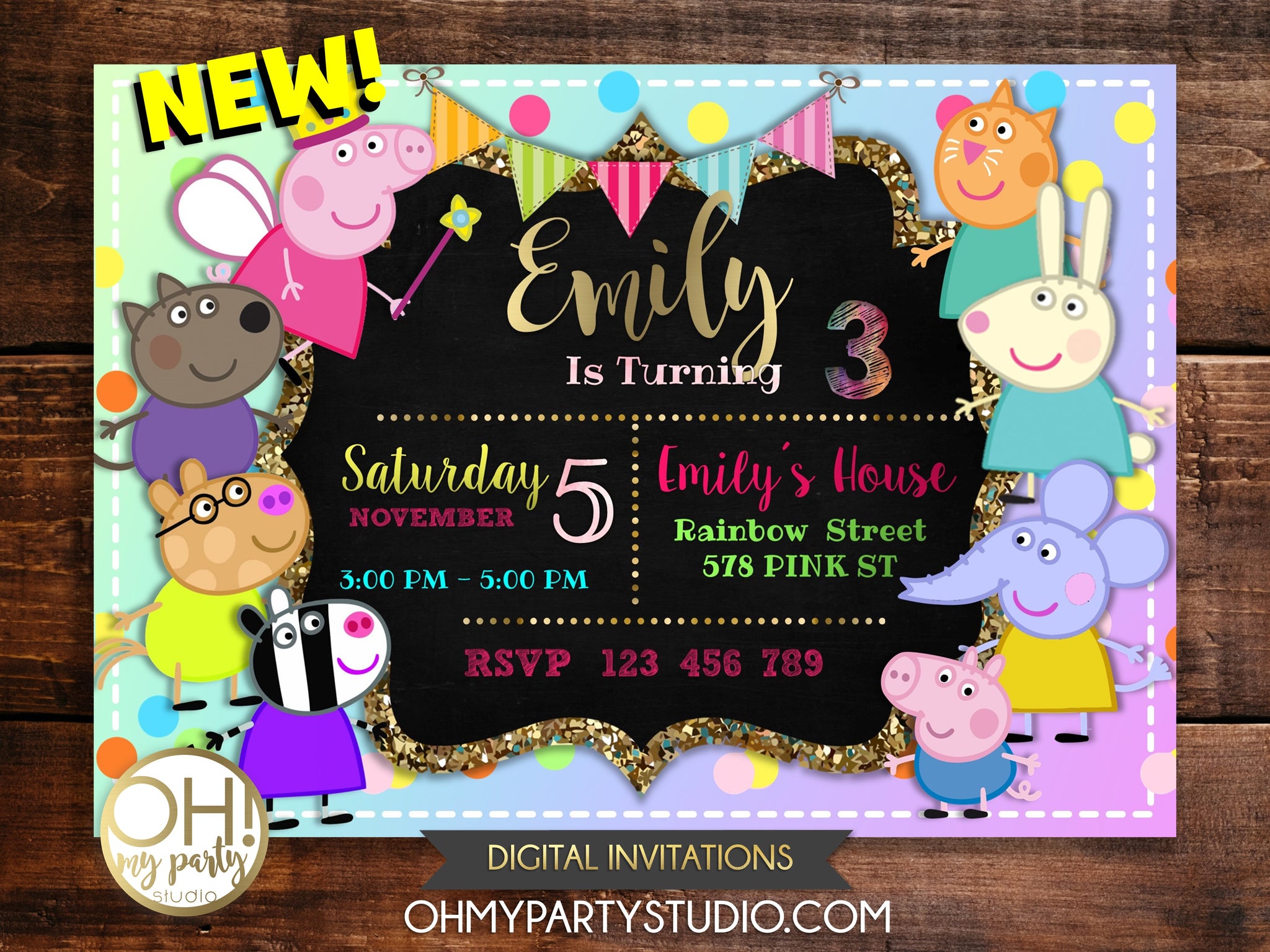 Peppa Pig Invitation Peppa Pig Party Editable Invitation Instant Download Peppa Pig Birthday Invitation Digital File Peppa Pig Invite Peppa Pig