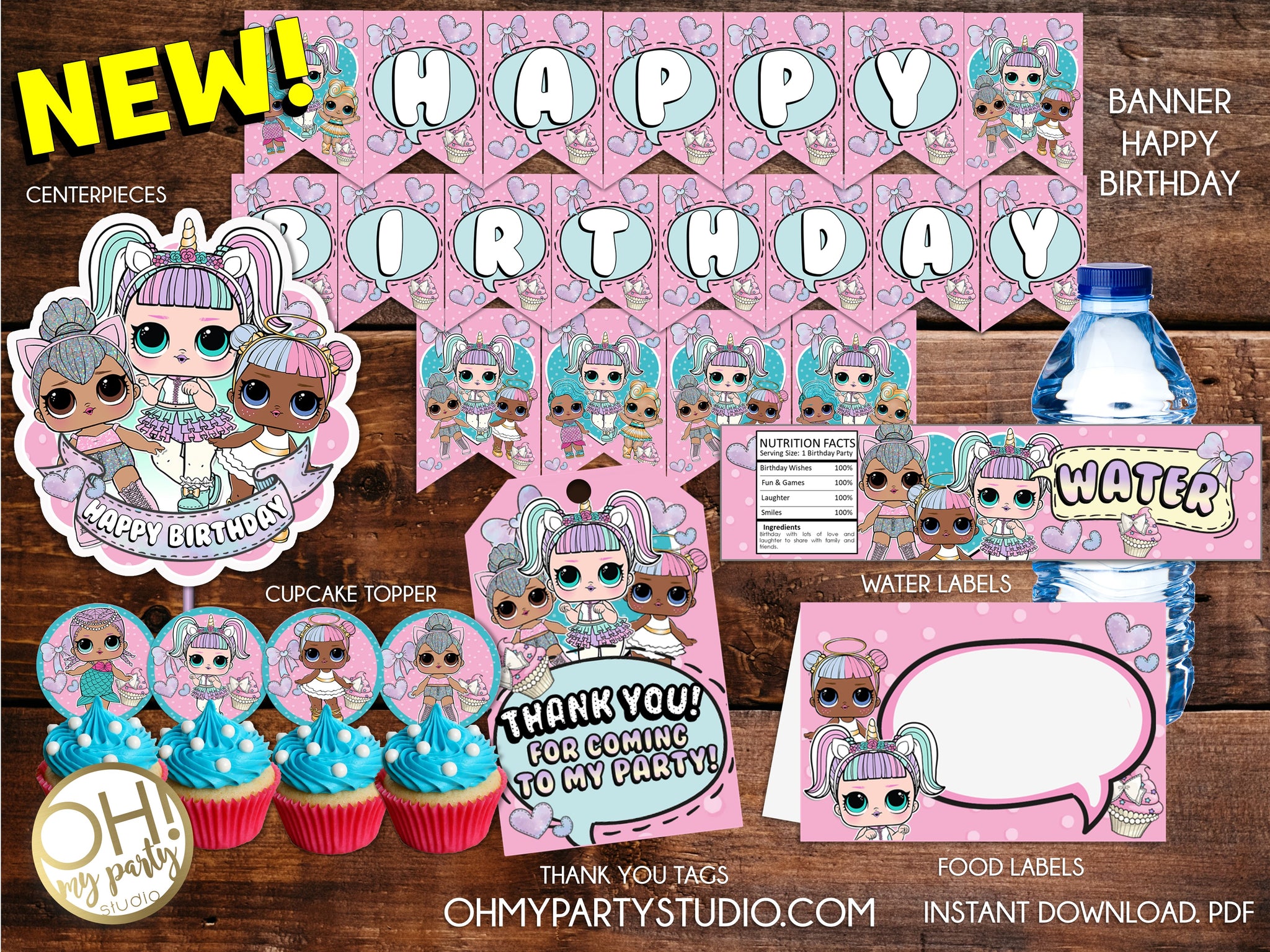 lol dolls kit printable instant download oh my party studio