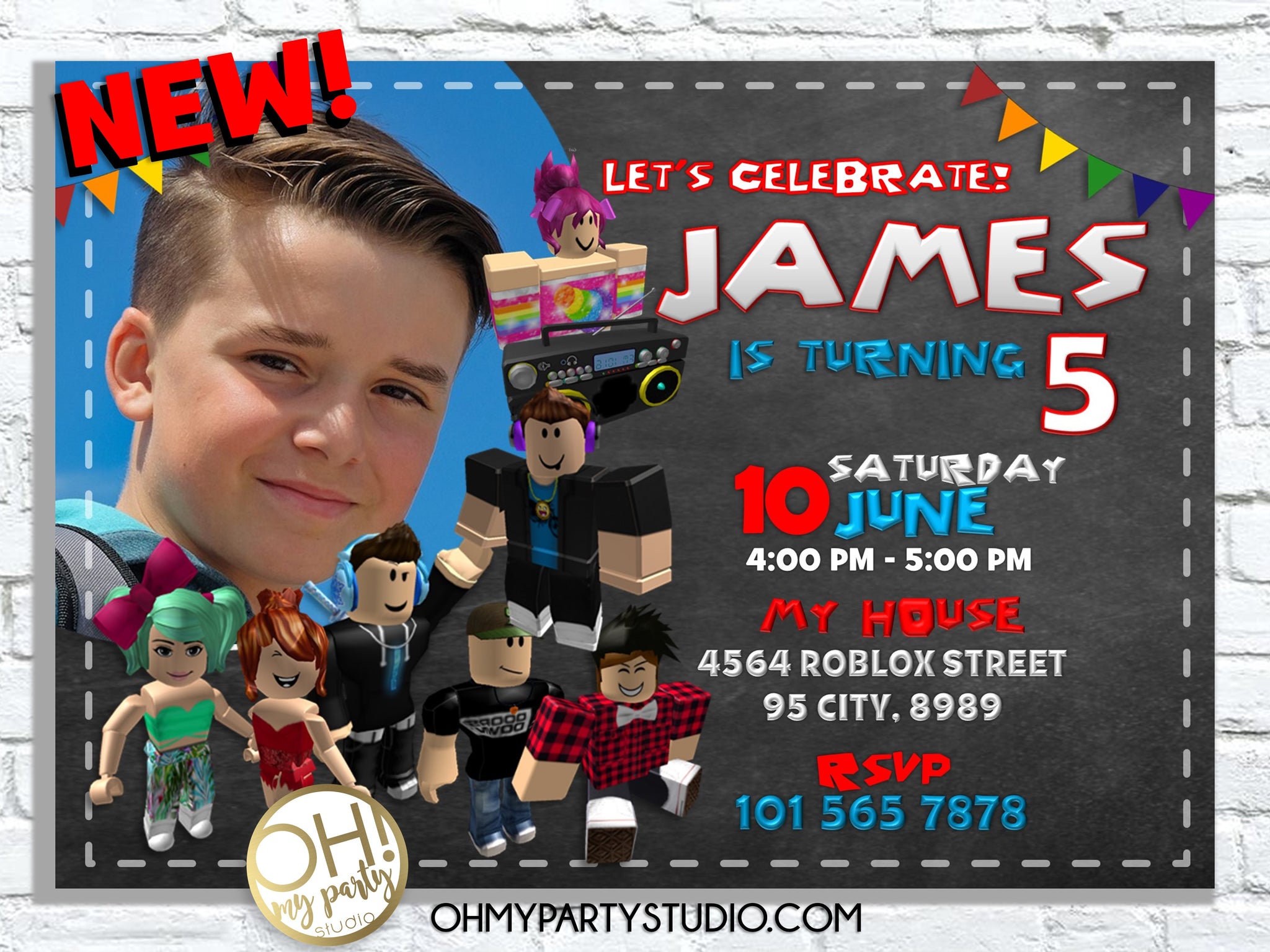 free roblox printable party invitations