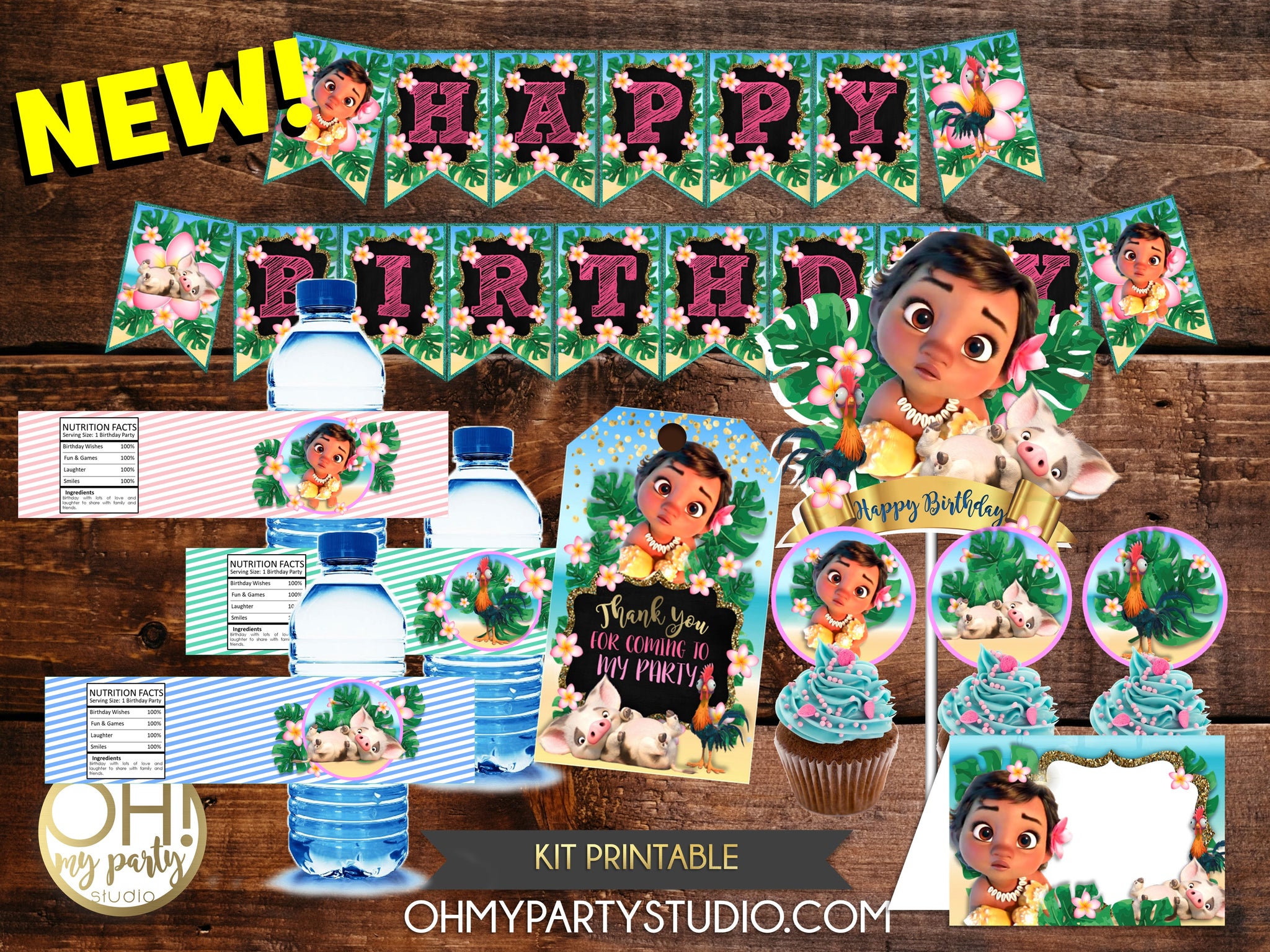 Moana Baby Kit Printable Oh My Party Studio