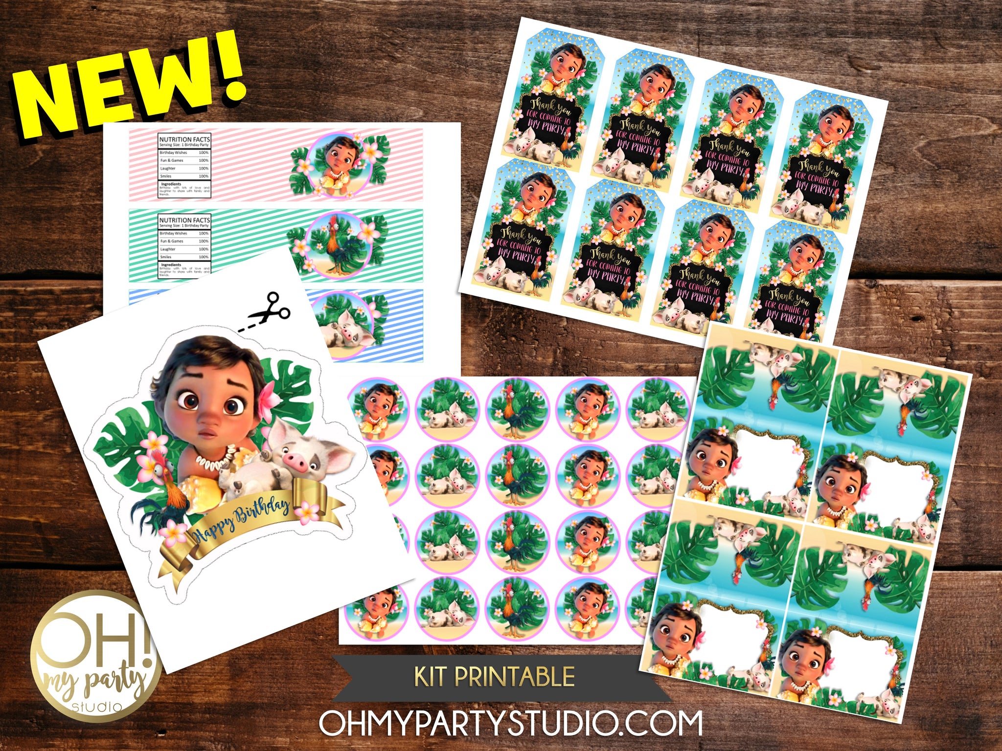 Moana Baby Kit Printable Oh My Party Studio