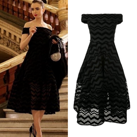 Tenue Emily in Paris saison 1 robe noire