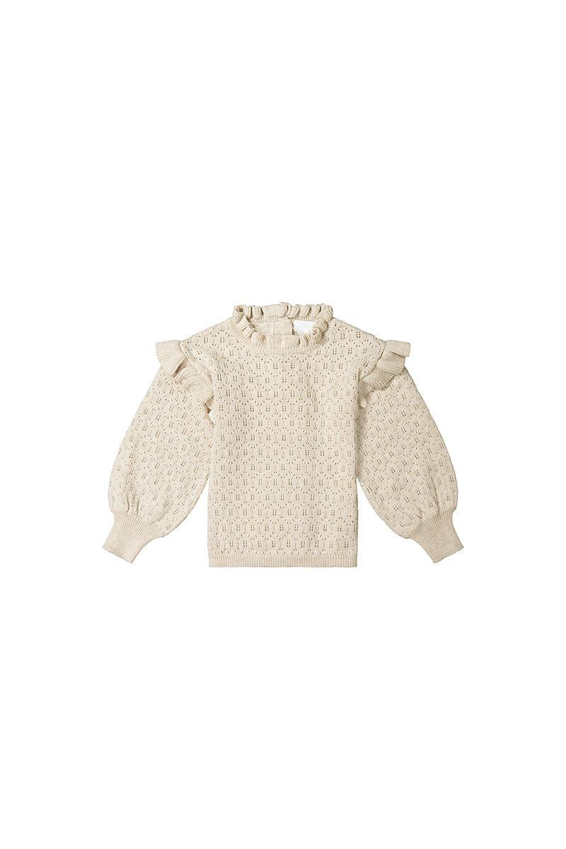 Jamie Kay Abigail Knitted Cardigan in Mouse Marle