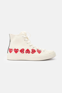 converses comme des garcons blanches