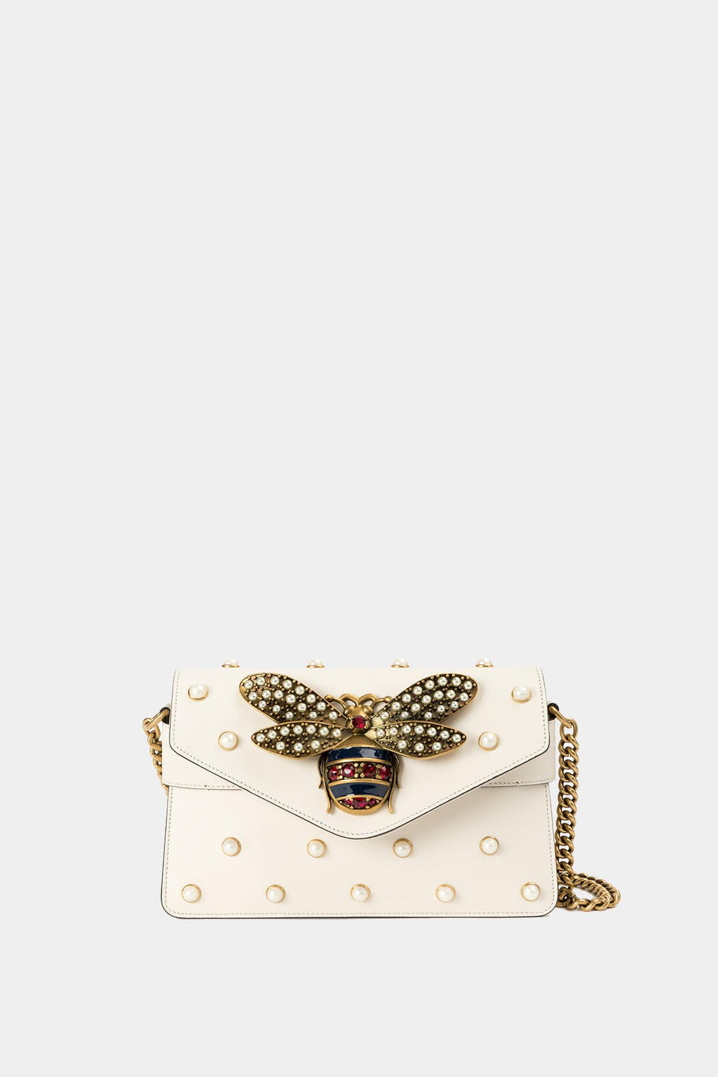 gucci white bee bag