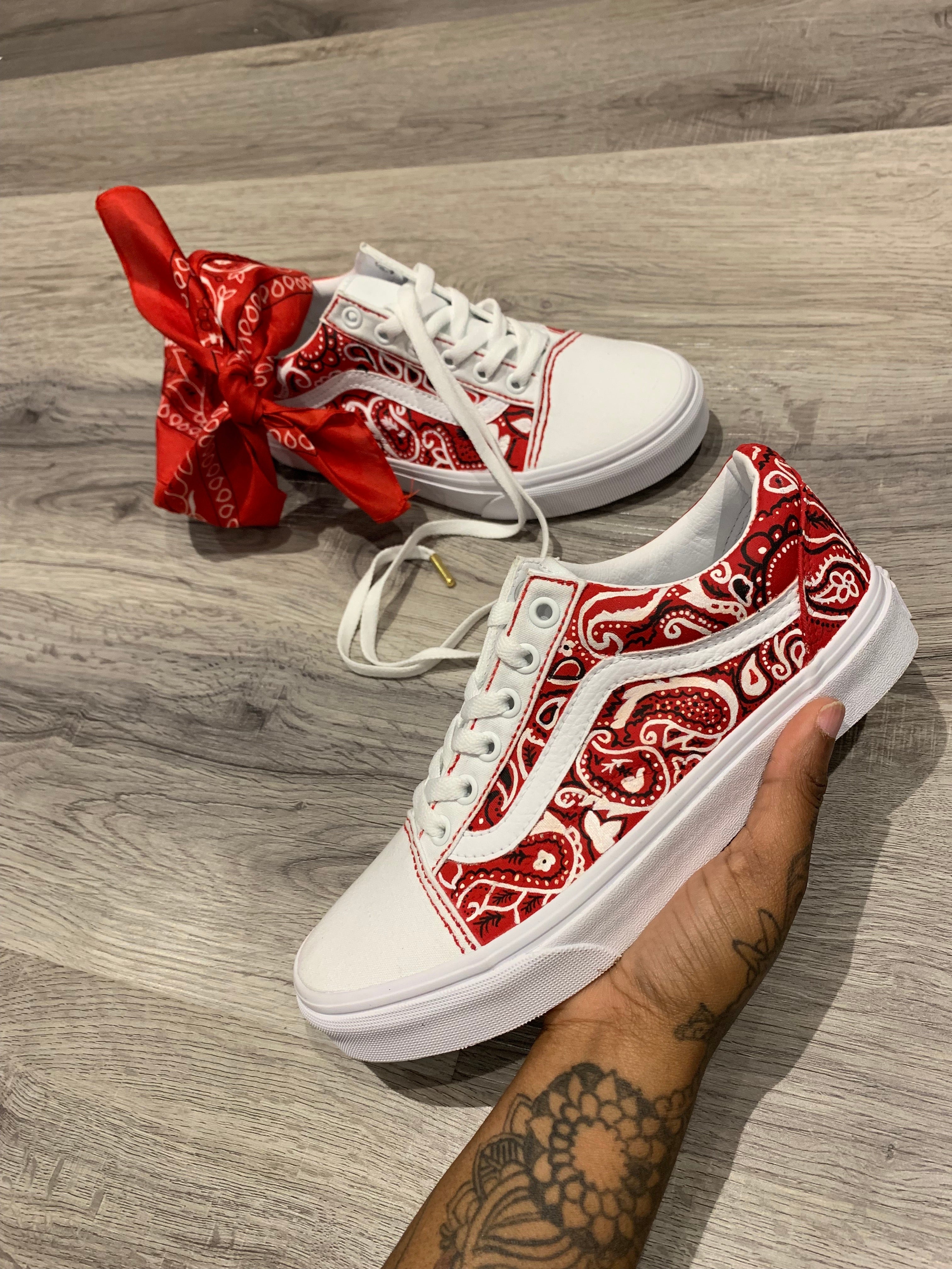 red bandana vans